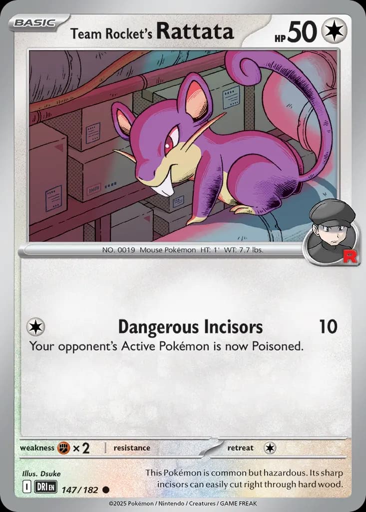 Team Rocket's Rattata — Destined Rivals 147 Pokémon card