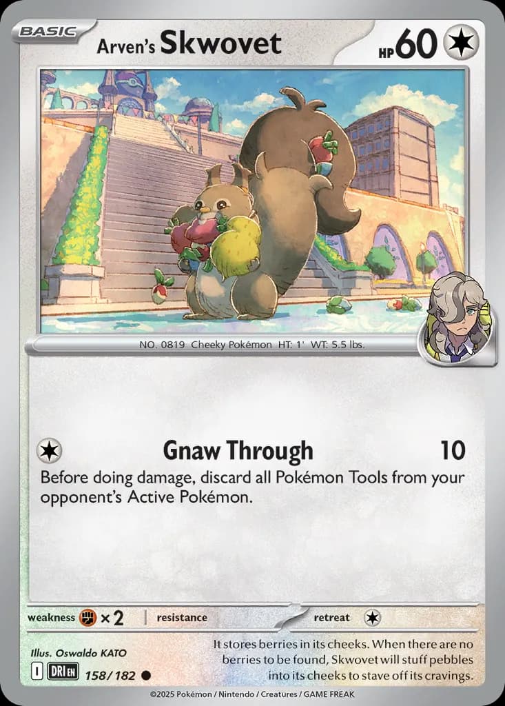 Arven's Skwovet — Destined Rivals 158 Pokémon card