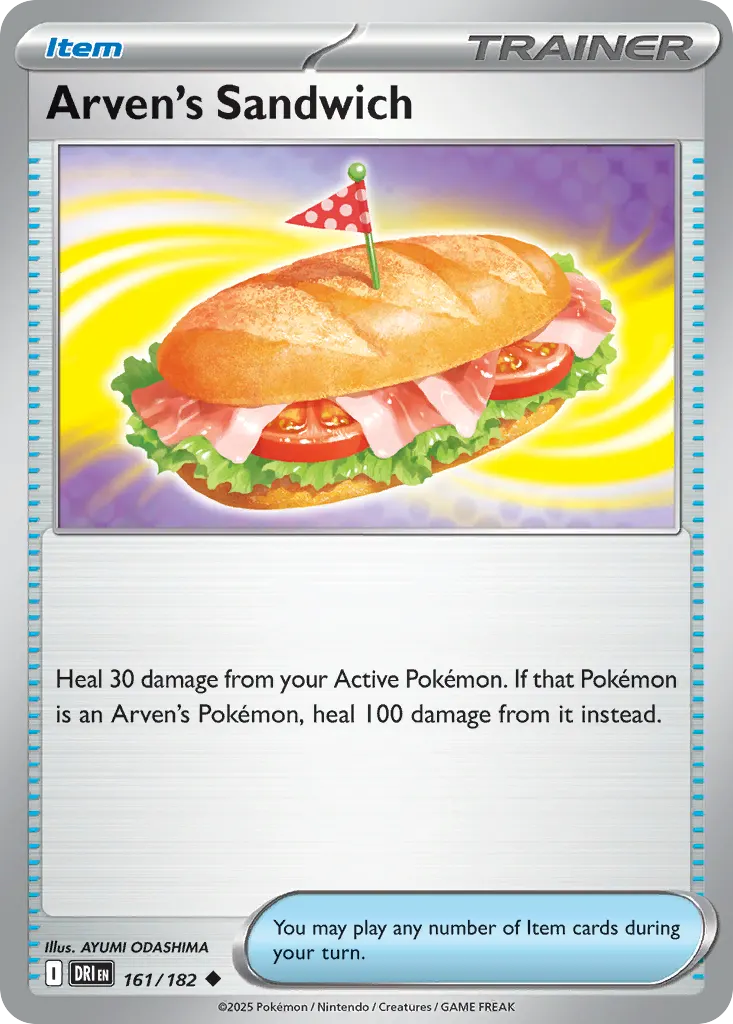 Arven's Sandwich — Destined Rivals 161 Pokémon card