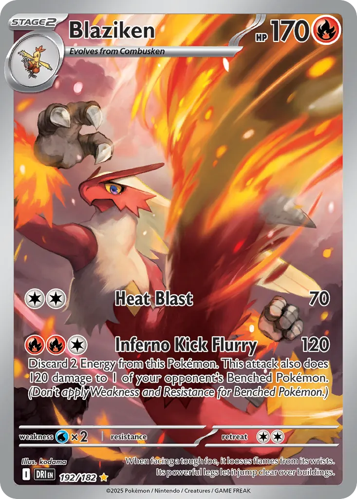 Blaziken — Destined Rivals 192 Pokémon card