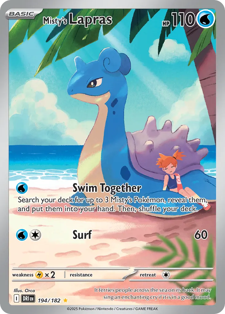 Misty's Lapras — Destined Rivals 194 Pokémon card