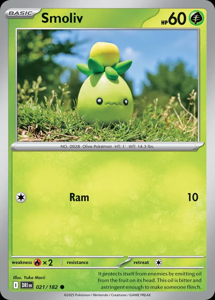 Smoliv — Destined Rivals 21 Pokémon card