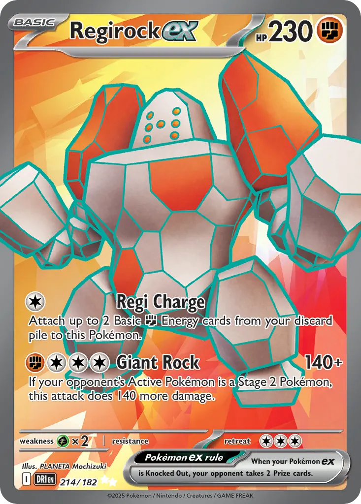 Regirock ex — Destined Rivals 214 Pokémon card