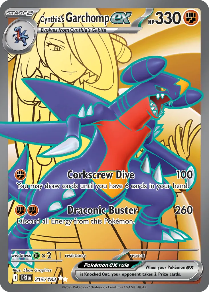 Cynthia's Garchomp ex — Destined Rivals 215 Pokémon card