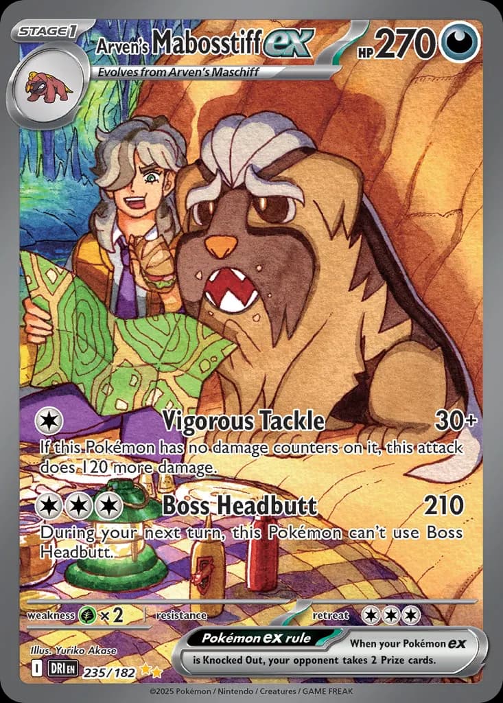 Arven's Mabosstiff ex — Destined Rivals 235 Pokémon card