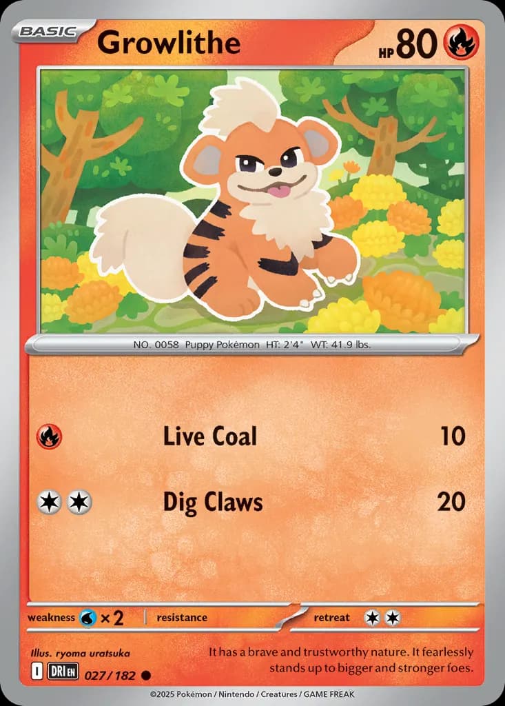 Growlithe — Destined Rivals 27 Pokémon card