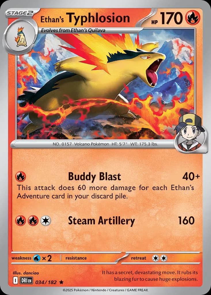 Ethan's Typhlosion — Destined Rivals 34 Pokémon card