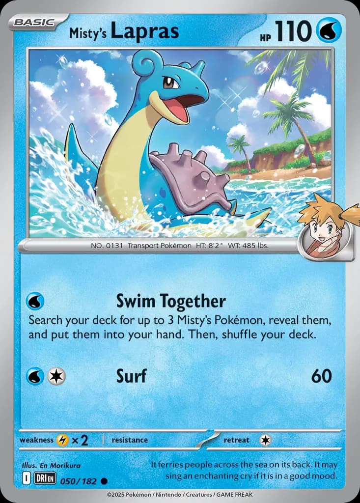 Misty's Lapras — Destined Rivals 50 Pokémon card
