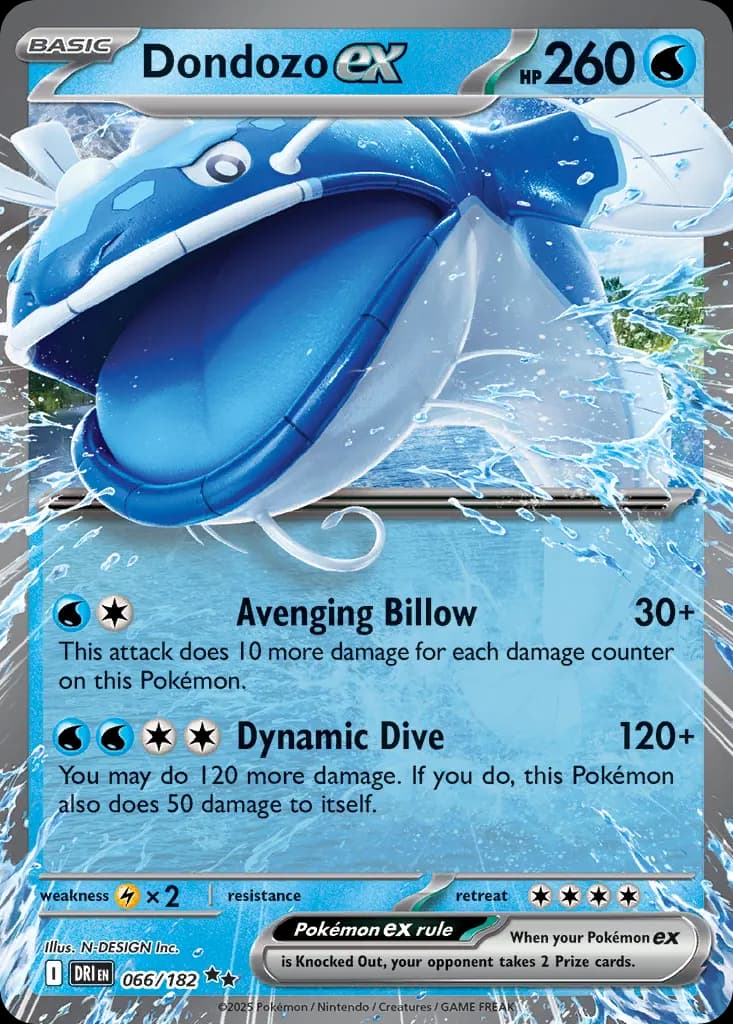 Dondozo ex — Destined Rivals 66 Pokémon card