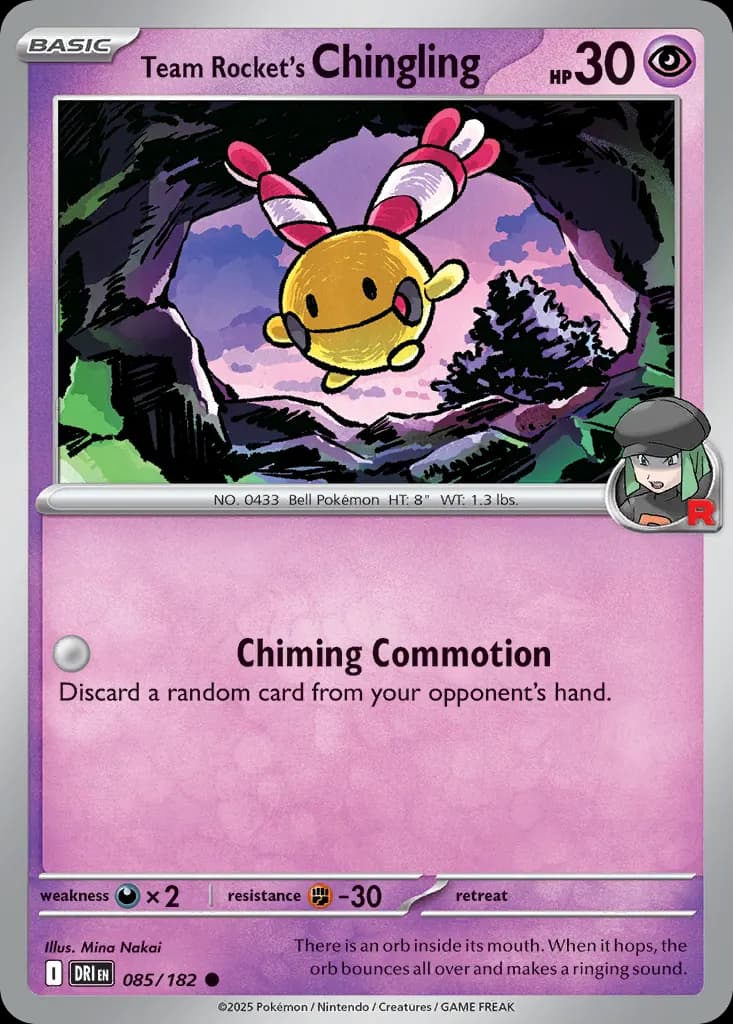 Team Rocket's Chingling — Destined Rivals 85 Pokémon card
