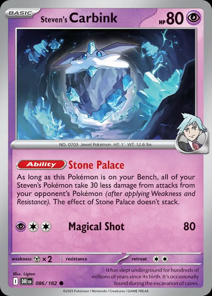 Steven's Carbink — Destined Rivals 86 Pokémon card