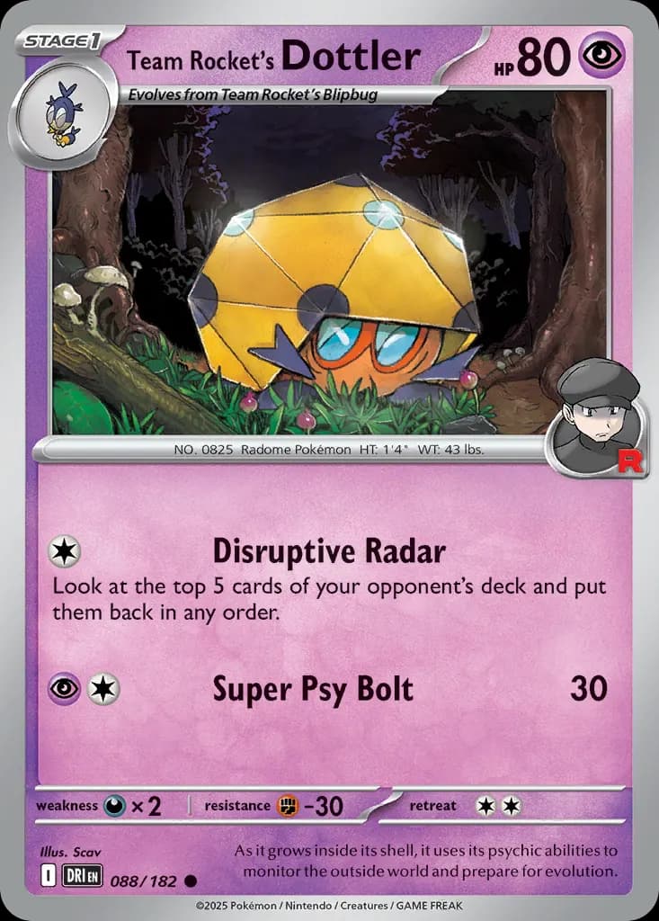 Team Rocket's Dottler — Destined Rivals 88 Pokémon card