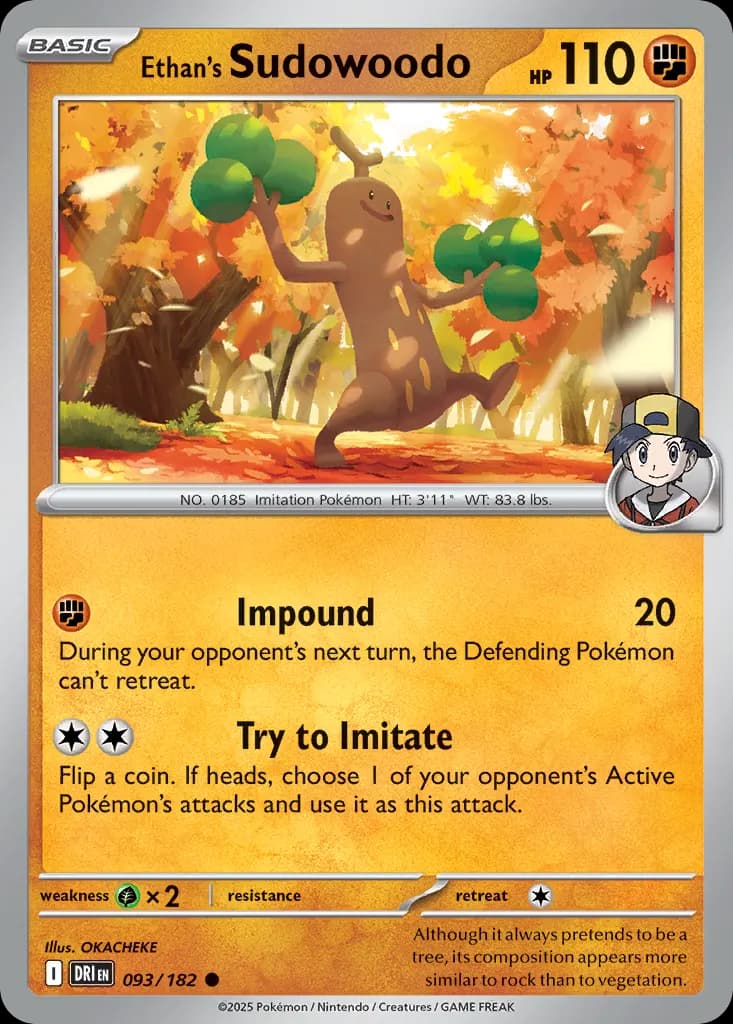 Ethan's Sudowoodo — Destined Rivals 93 Pokémon card