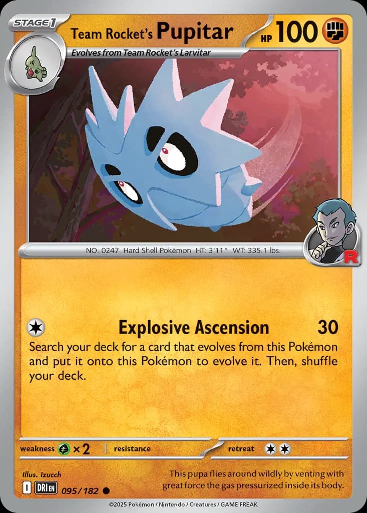 Team Rocket's Pupitar — Destined Rivals 95 Pokémon card