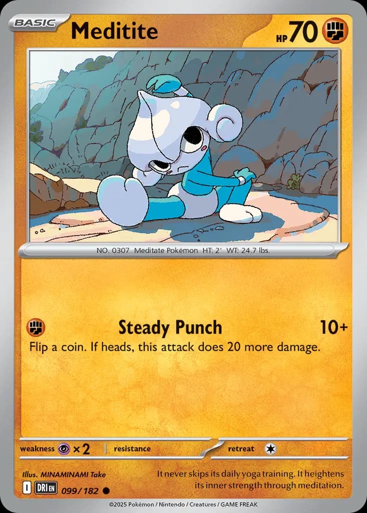 Meditite — Destined Rivals 99 Pokémon card