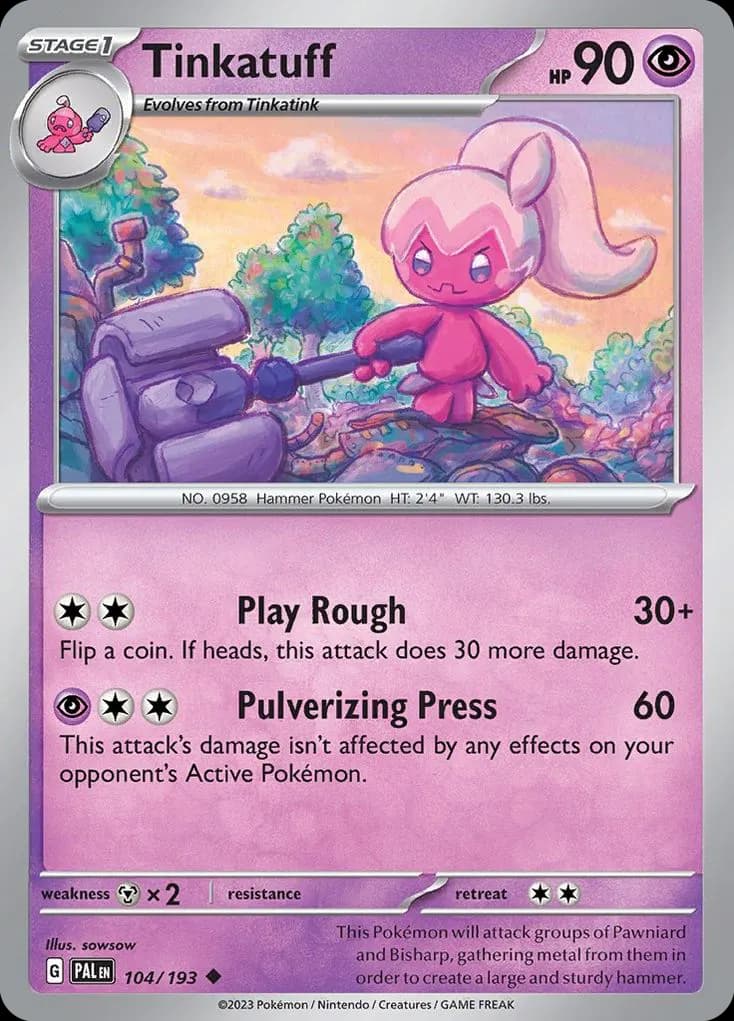 Tinkatuff — Paldea Evolved 104 Pokémon card
