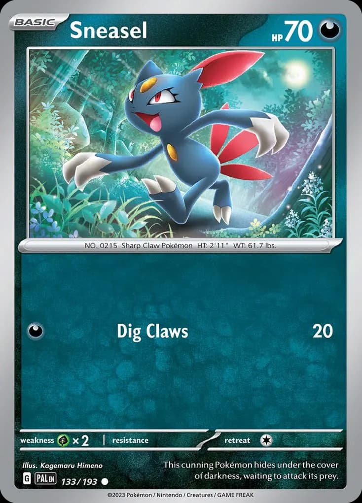 Sneasel — Paldea Evolved 133 Pokémon card
