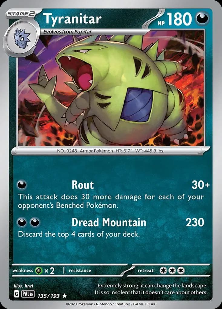 Tyranitar — Paldea Evolved 135 Pokémon card
