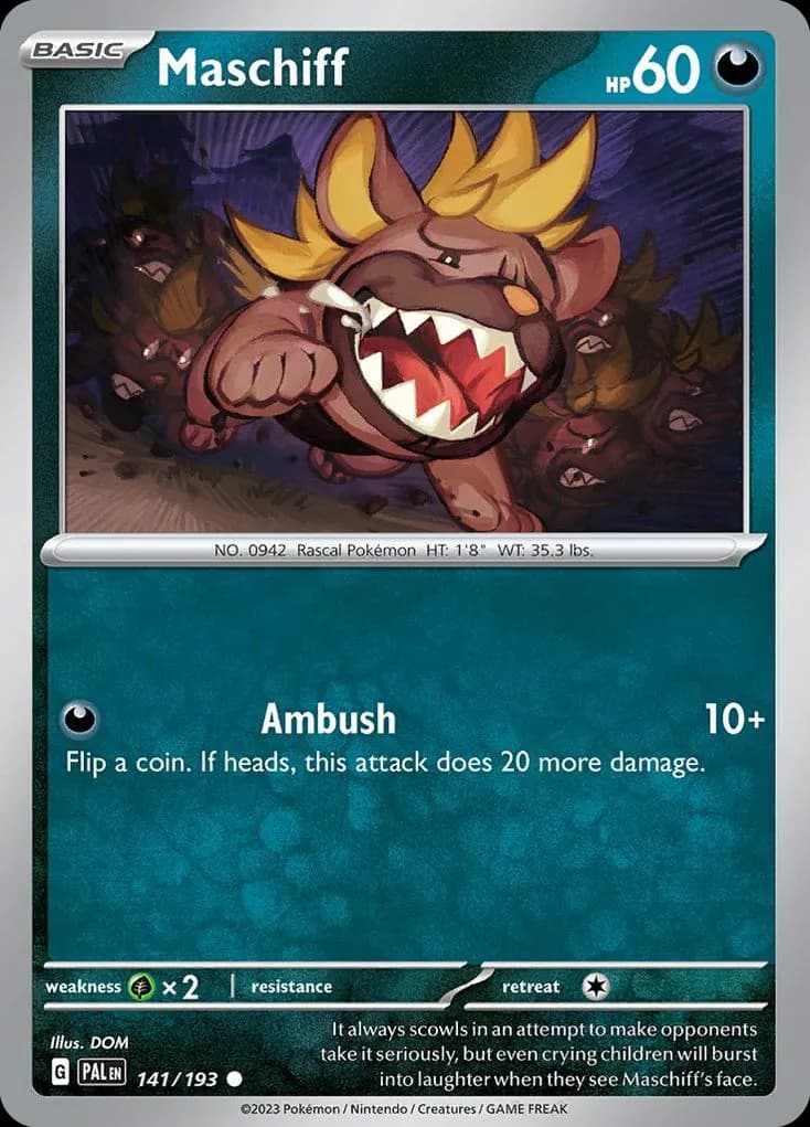 Maschiff — Paldea Evolved 141 Pokémon card