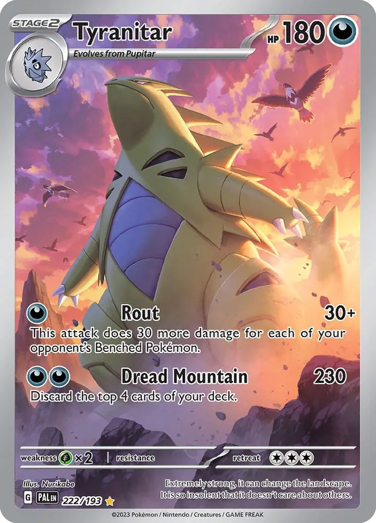 Tyranitar — Paldea Evolved 222 Pokémon card