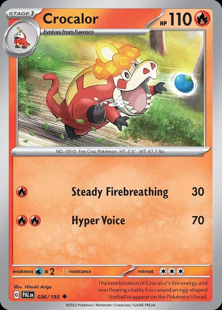 Crocalor — Paldea Evolved 36 Pokémon card