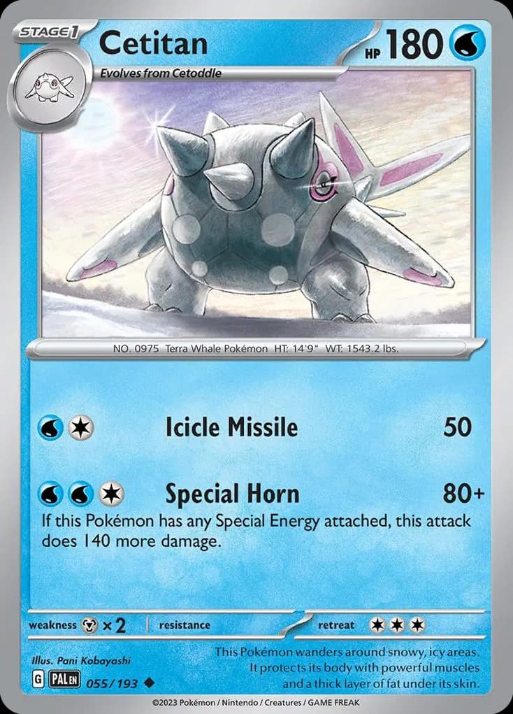 Cetitan — Paldea Evolved 55 Pokémon card