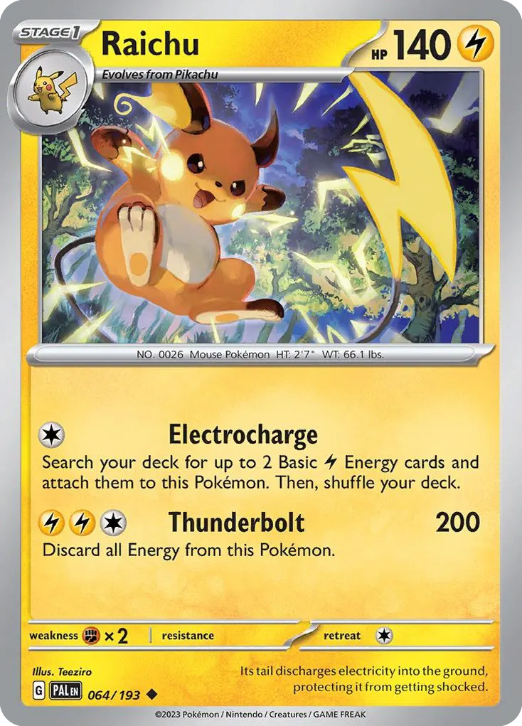 Raichu — Paldea Evolved 64 Pokémon card