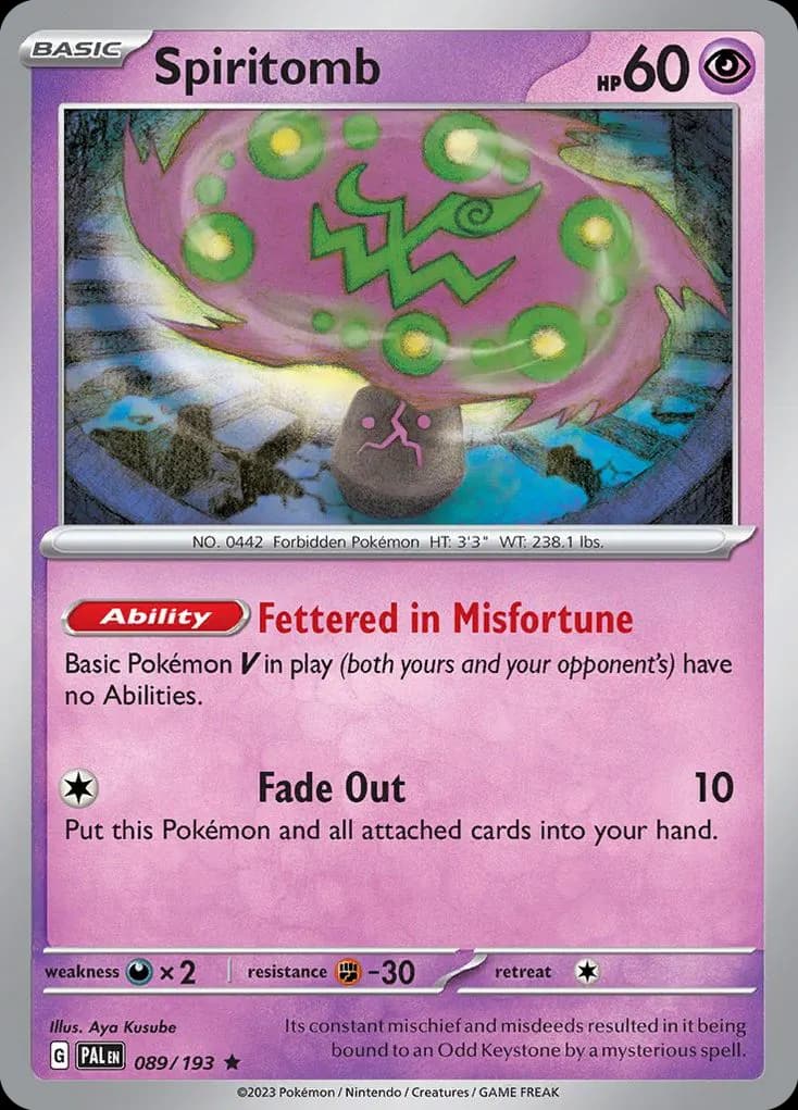 Spiritomb — Paldea Evolved 89 Pokémon card