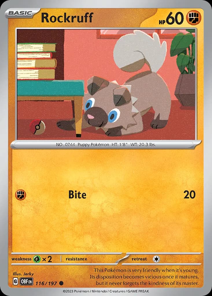 Rockruff — Obsidian Flames 116 Pokémon card