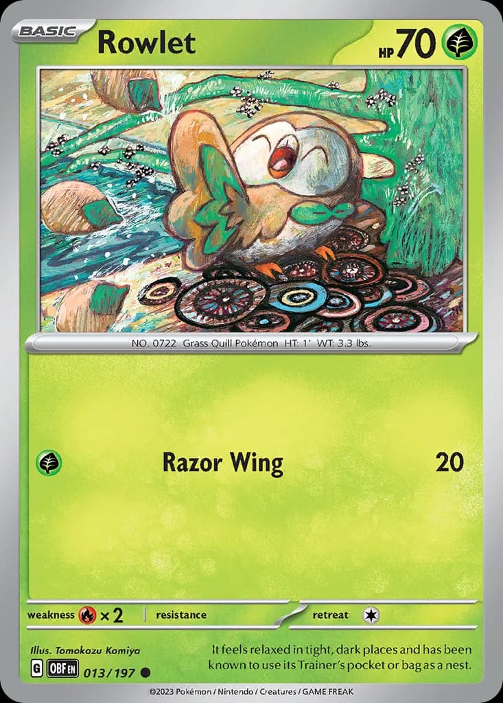 Rowlet — Obsidian Flames 13 Pokémon card
