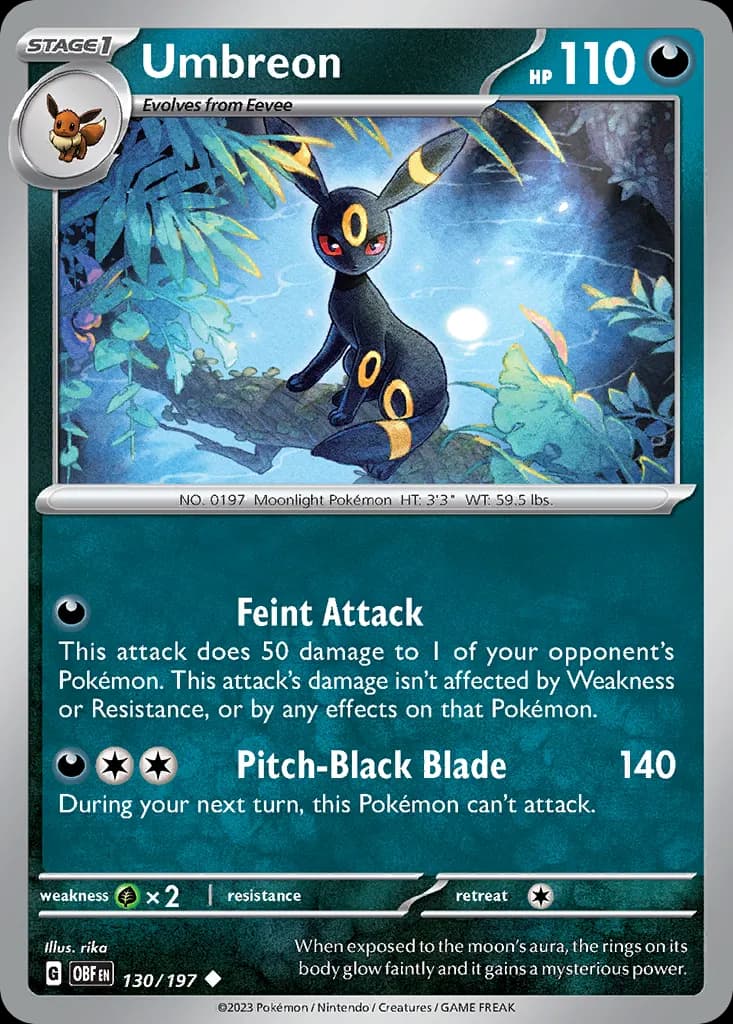 Umbreon — Obsidian Flames 130 Pokémon card