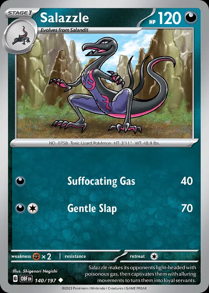 Salazzle — Obsidian Flames 140 Pokémon card