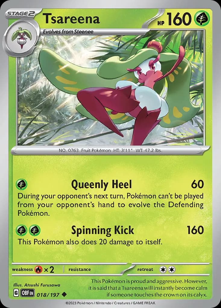 Tsareena — Obsidian Flames 18 Pokémon card
