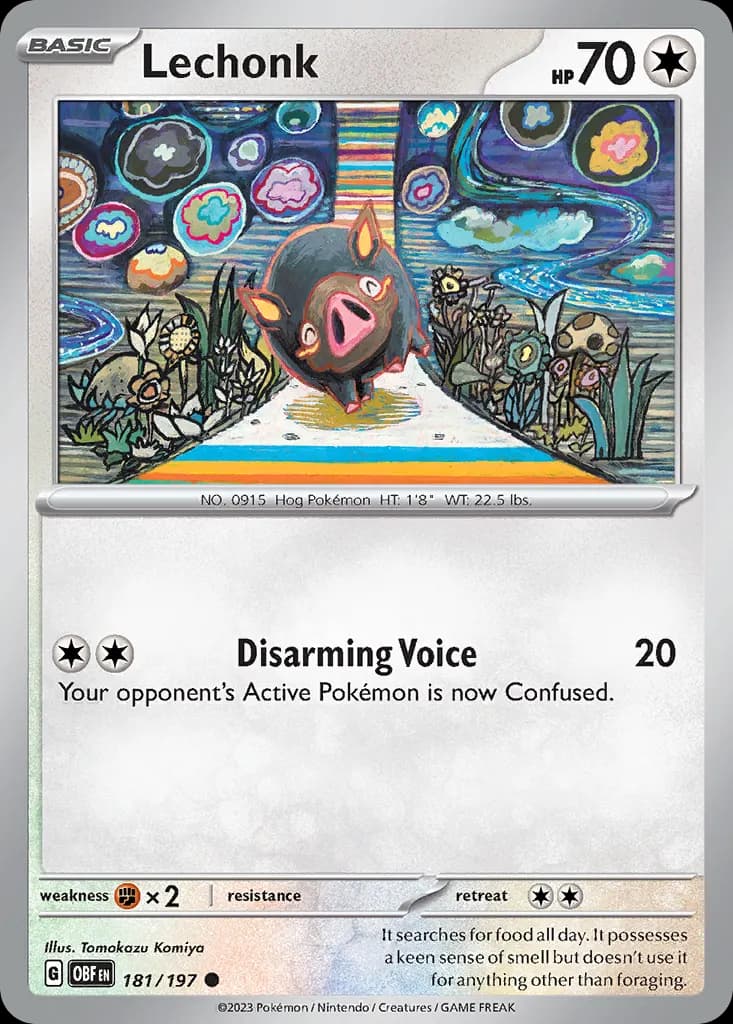 Lechonk — Obsidian Flames 181 Pokémon card