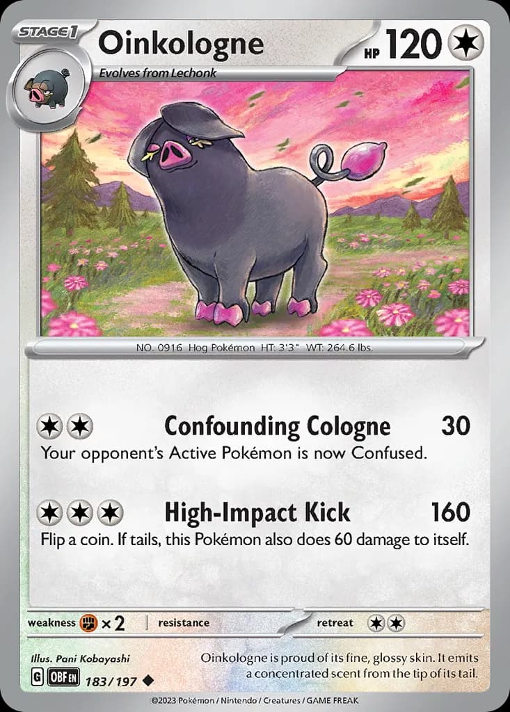 Oinkologne — Obsidian Flames 183 Pokémon card