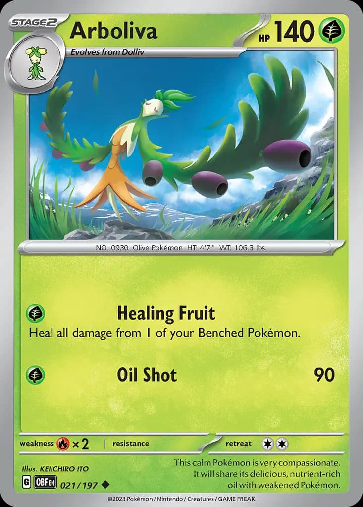 Arboliva — Obsidian Flames 21 Pokémon card