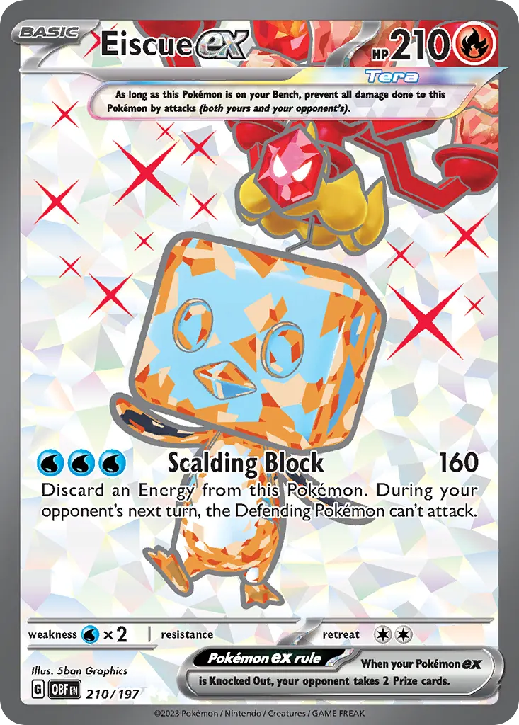 Eiscue ex — Obsidian Flames 210 Pokémon card