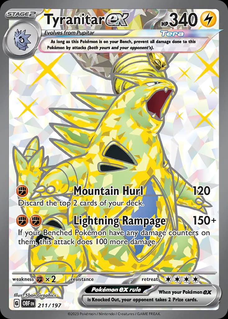 Tyranitar ex — Obsidian Flames 211 Pokémon card