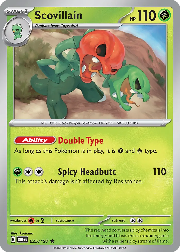 Scovillain — Obsidian Flames 25 Pokémon card