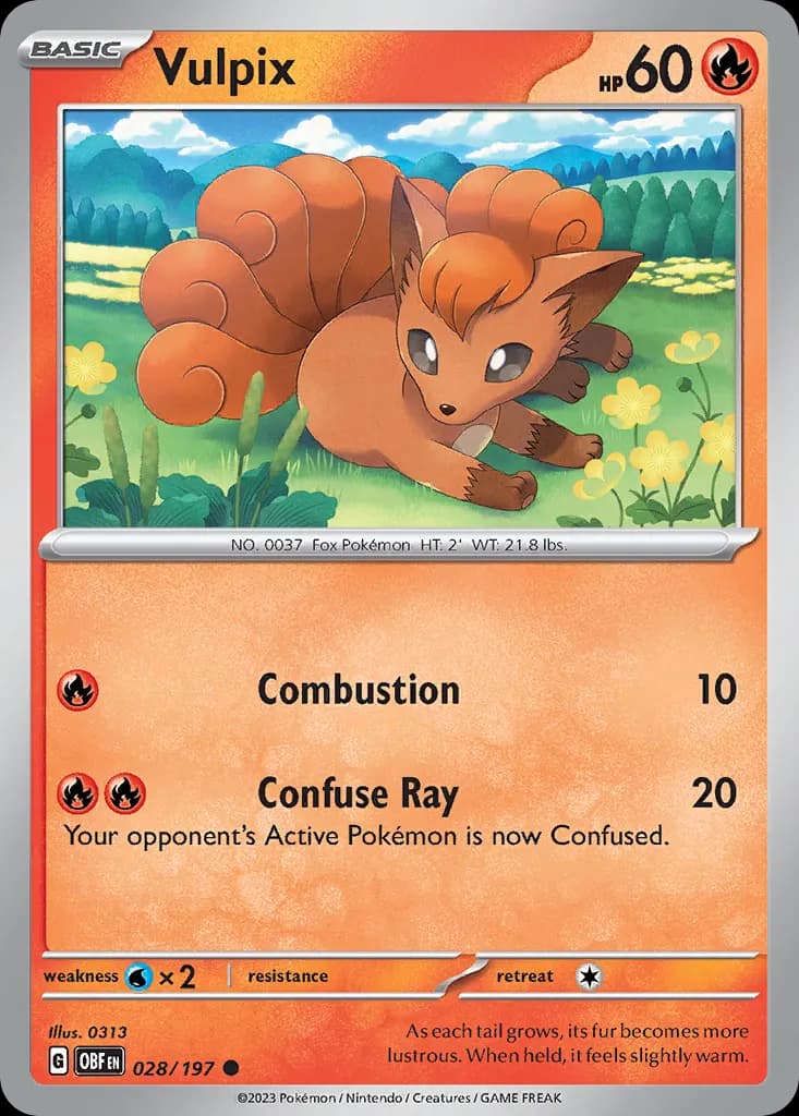Vulpix — Obsidian Flames 28 Pokémon card