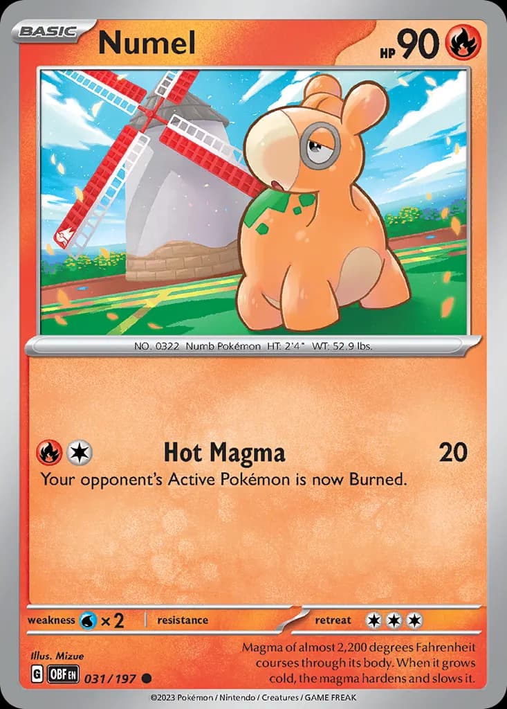 Numel — Obsidian Flames 31 Pokémon card