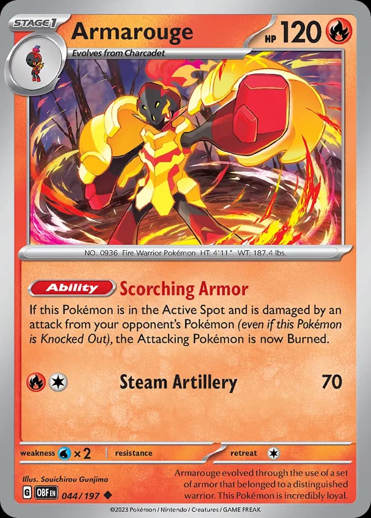Armarouge — Obsidian Flames 44 Pokémon card