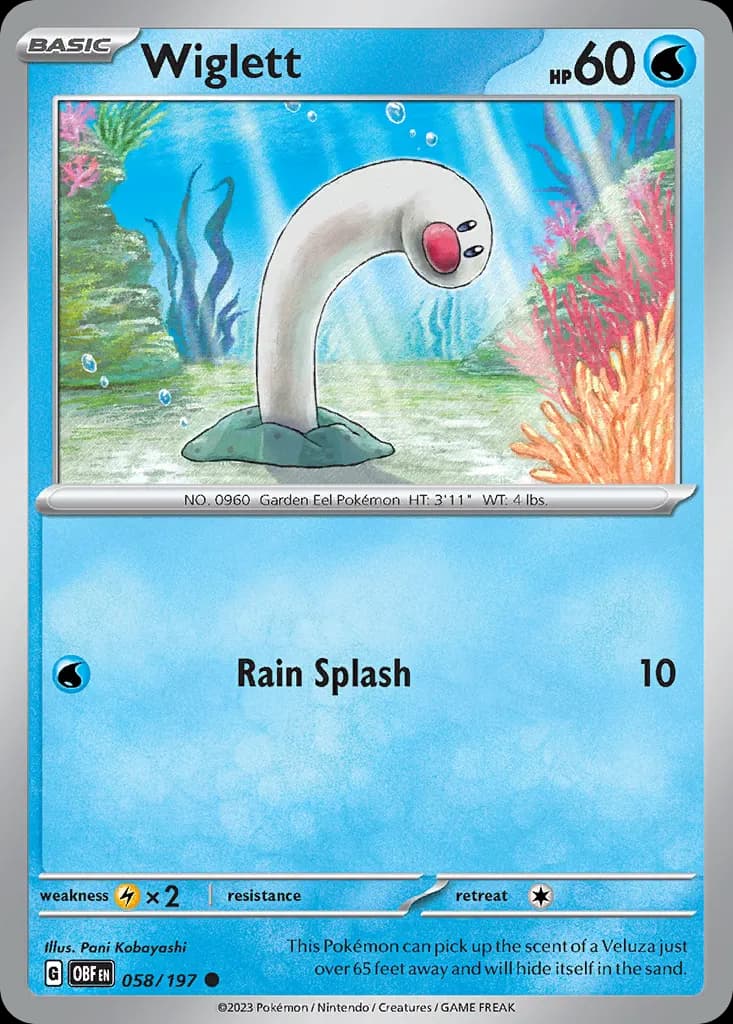 Wiglett — Obsidian Flames 58 Pokémon card