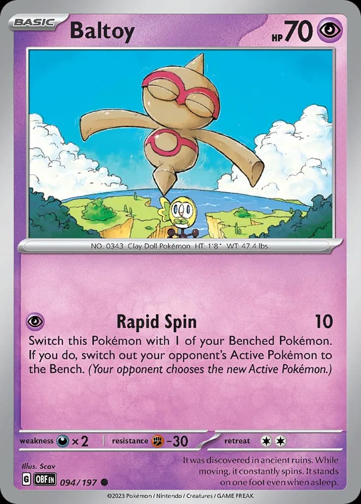 Baltoy — Obsidian Flames 94 Pokémon card