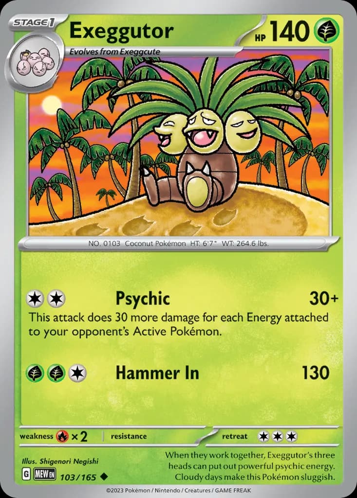 Exeggutor — 151 103 Pokémon card