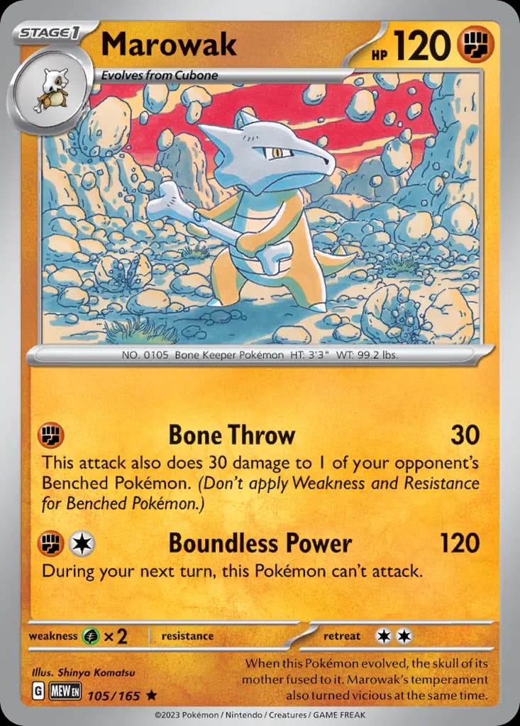 Marowak — 151 105 Pokémon card