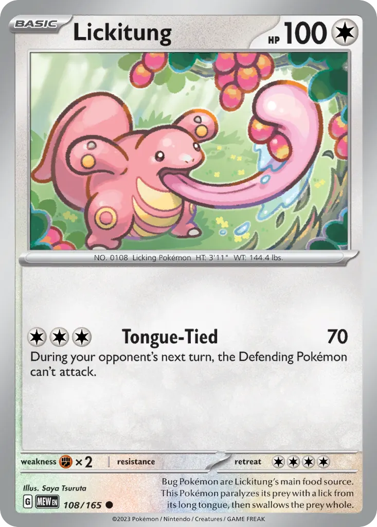 Lickitung — 151 108 Pokémon card