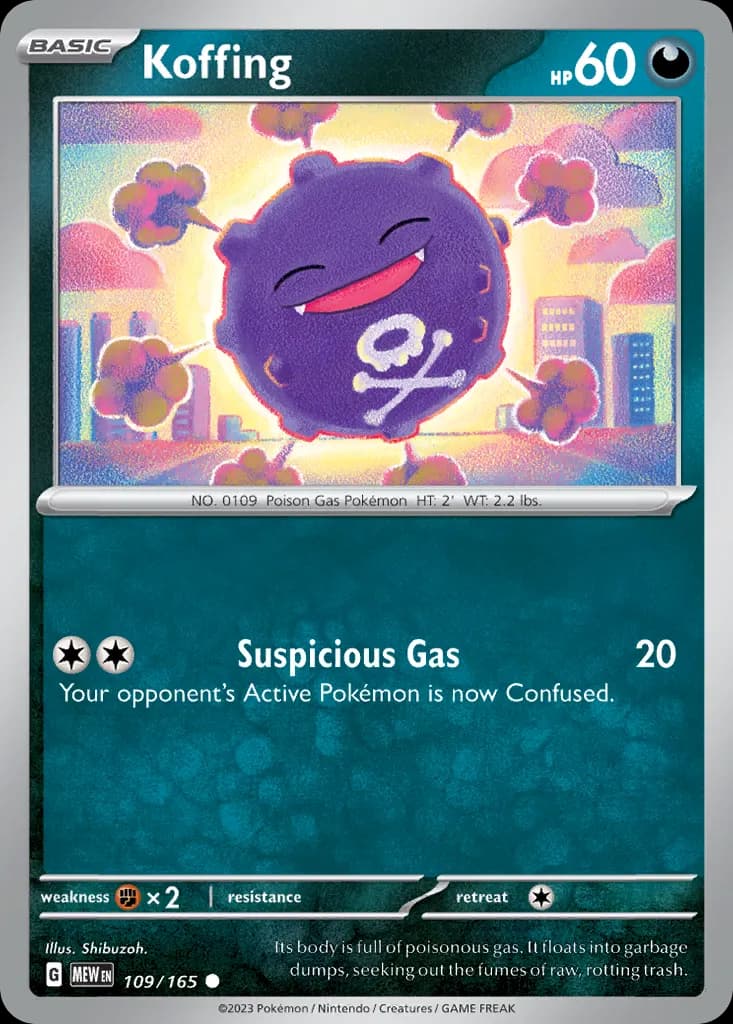 Koffing — 151 109 Pokémon card