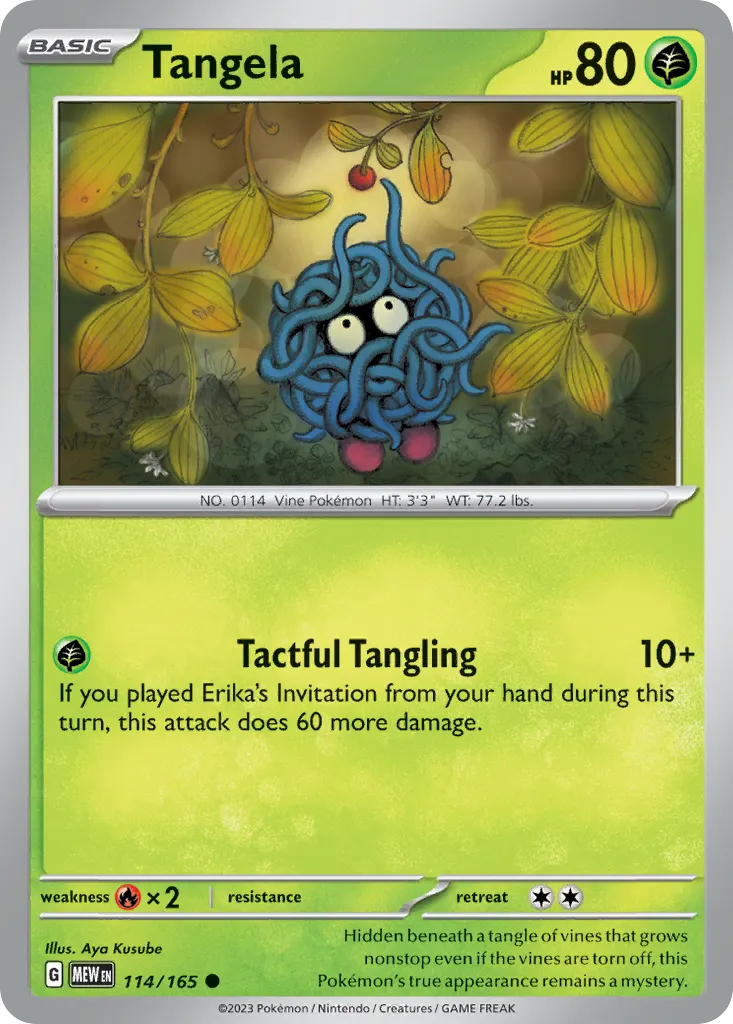 Tangela — 151 114 Pokémon card
