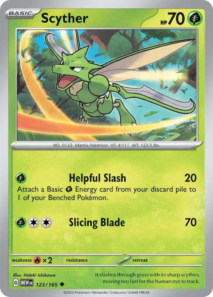 Scyther — 151 123 Pokémon card